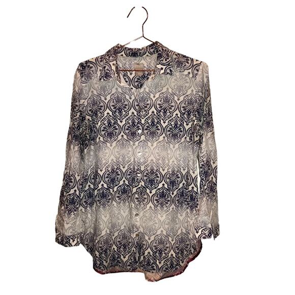Chico's Tops - Chicos button down multi color floral blouse size 1 8/10